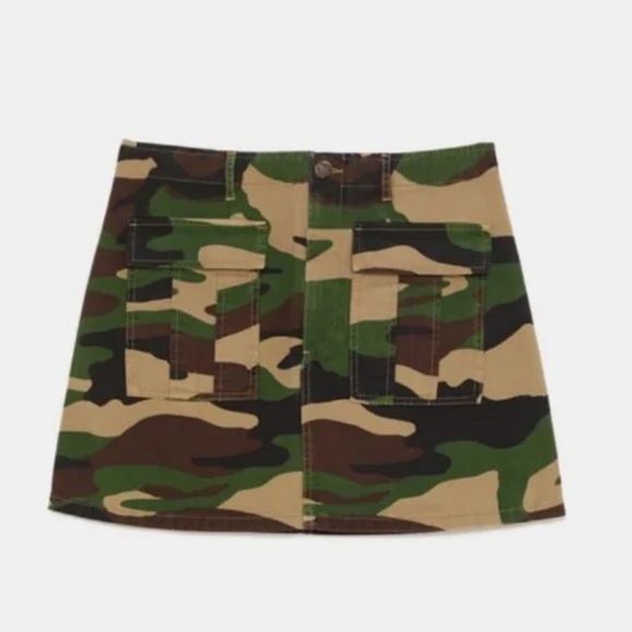 Zara Premium Denim Collection the cargo mini skirt camouflage - Picture 7 of 12